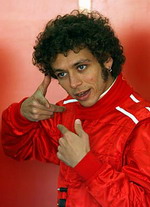 Валентино Росси на тестах Ferrari в Валнсии 1 февраля 2006