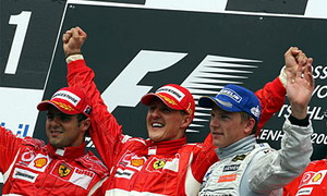 Felipe Massa, Michael Schumacher, Kimi Raikkonen; German GP, Hockenheim
